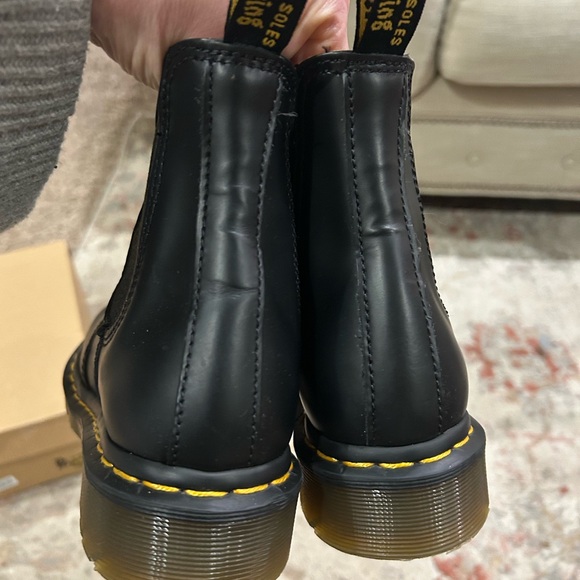 Dr. Martens Black and Yellow Combat Boots with Sturdy Sole - Picture 2 of 5